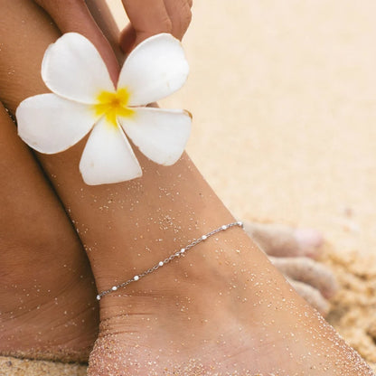 White Beaded Anklet